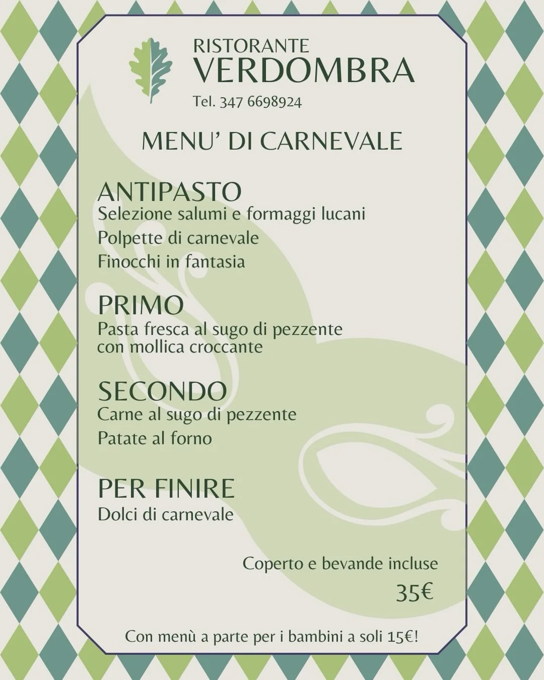 A Carnevale ogni scherzo vale... ma sul gusto noi non scherziamo mica! 🎭

Vieni al Rifugio Verdombra, Fardella (PZ)! Qui celebriamo il Carnevale come si faceva una volta: con i sapori veri della nostra terra. Protagonista indiscusso del nostro men&u