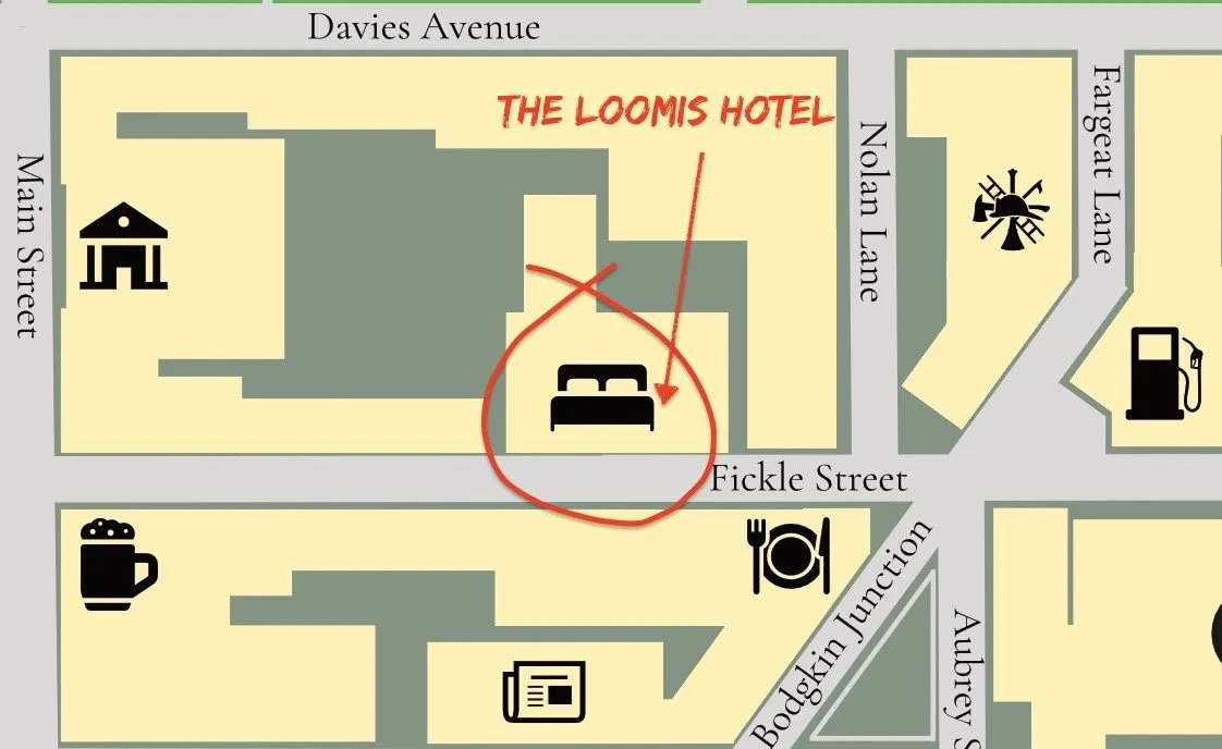 screenshot of the loomis hotel on a map in Millpond
