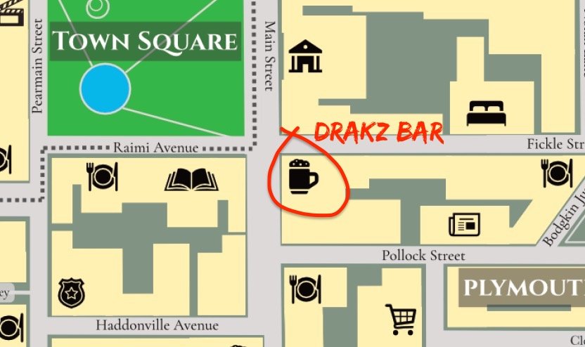 Screenshot of Drakz Bar location in the map of Millpond