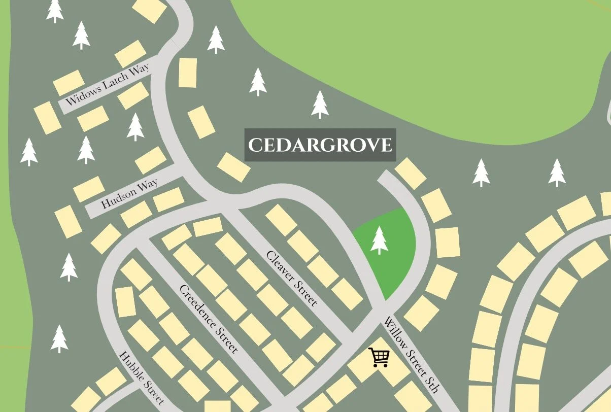 Screenshot of the map of Cedargrove in Millpond