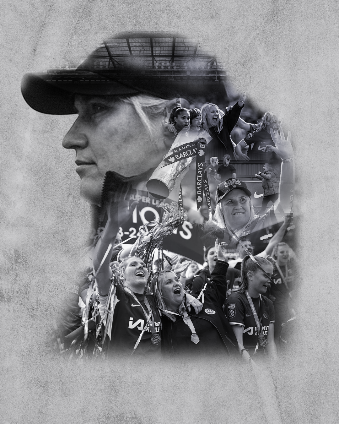 A graphic to celebrate Emma Hayes' time at Chelsea Women 