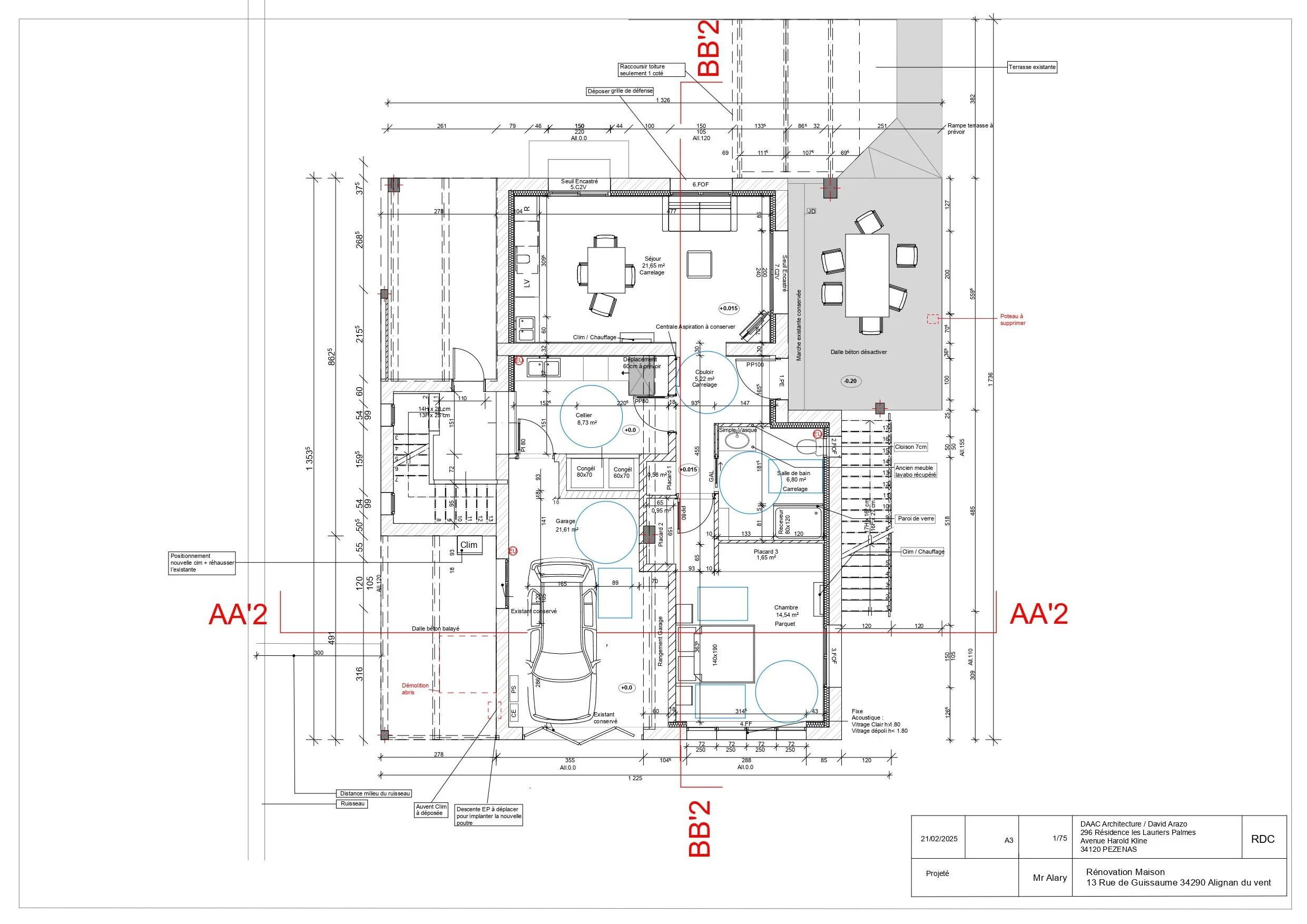 Réhabilitation d'un garage en lieu de vie pour accessibilité PMR