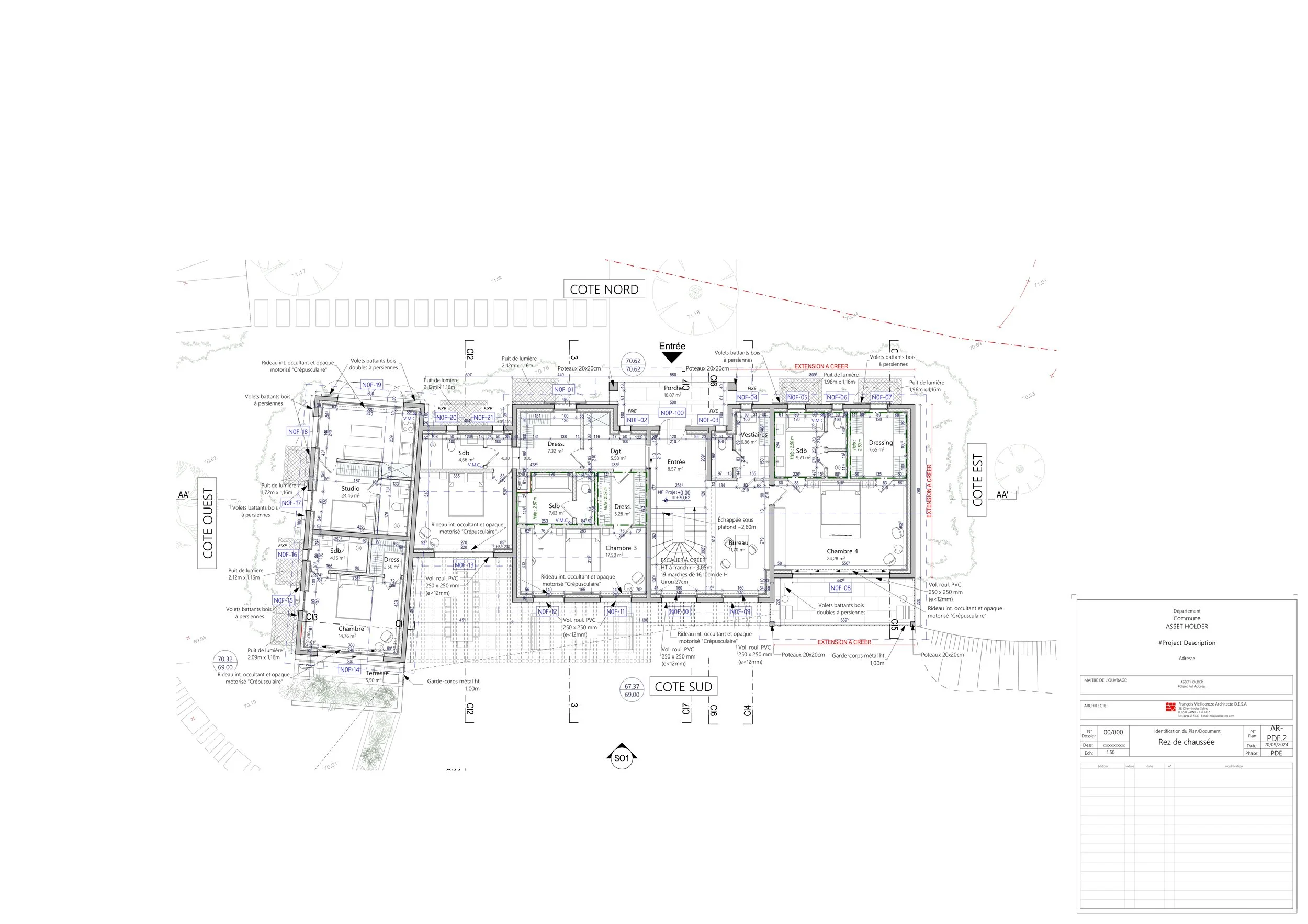 Collaboration pour plans détaillés sur villa à Saint-Tropez