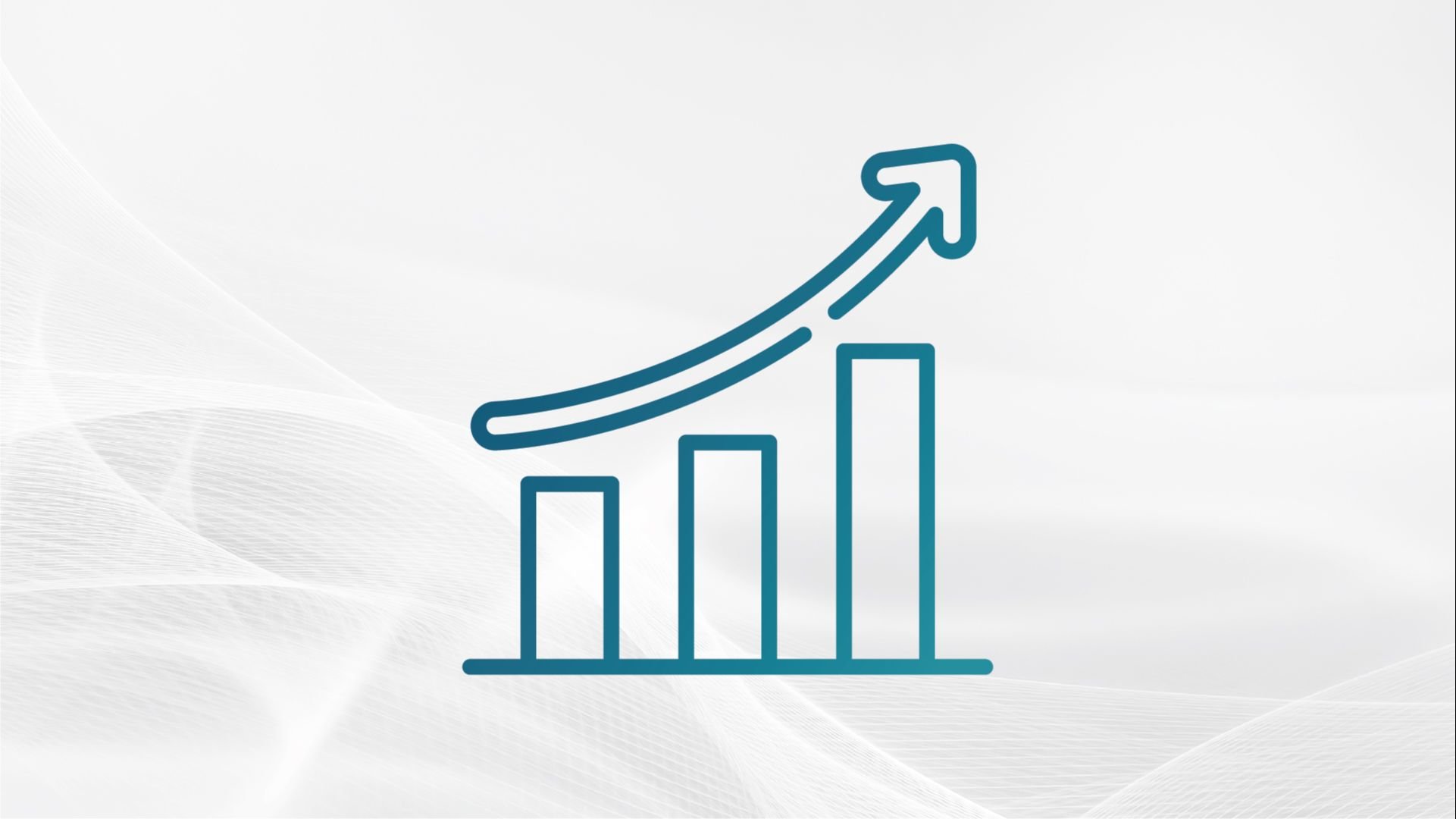 Line chart with ascending bars and an upward arrow indicating growth or increase.