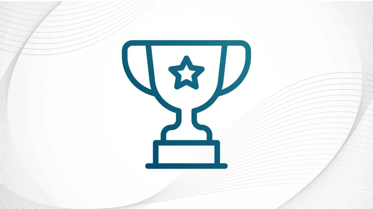 Icon of a trophy with a star inside, representing achievement or victory.
