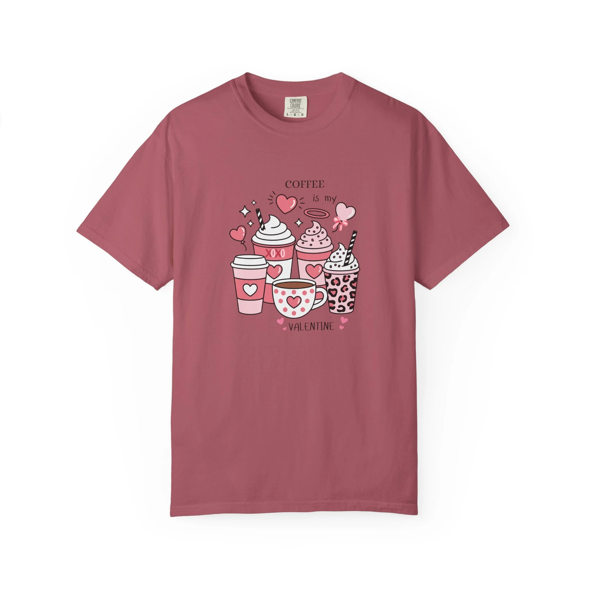 Valentine Coffee Cups T-Shirt — Cute Coffee Lover Valentine Tee