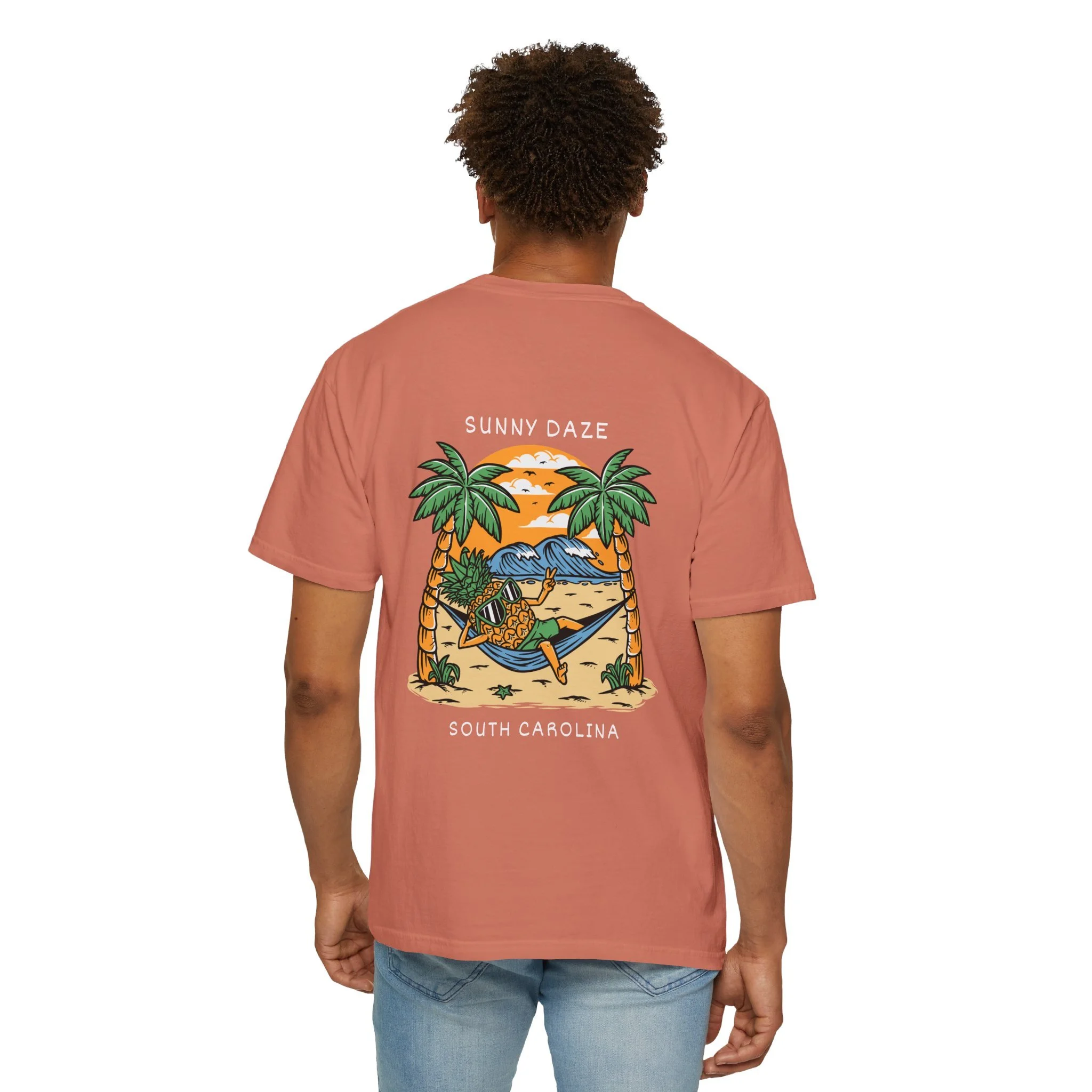 Sunny Daze South Carolina T-Shirt — Beach Sunset Palm Tree Graphic Tee