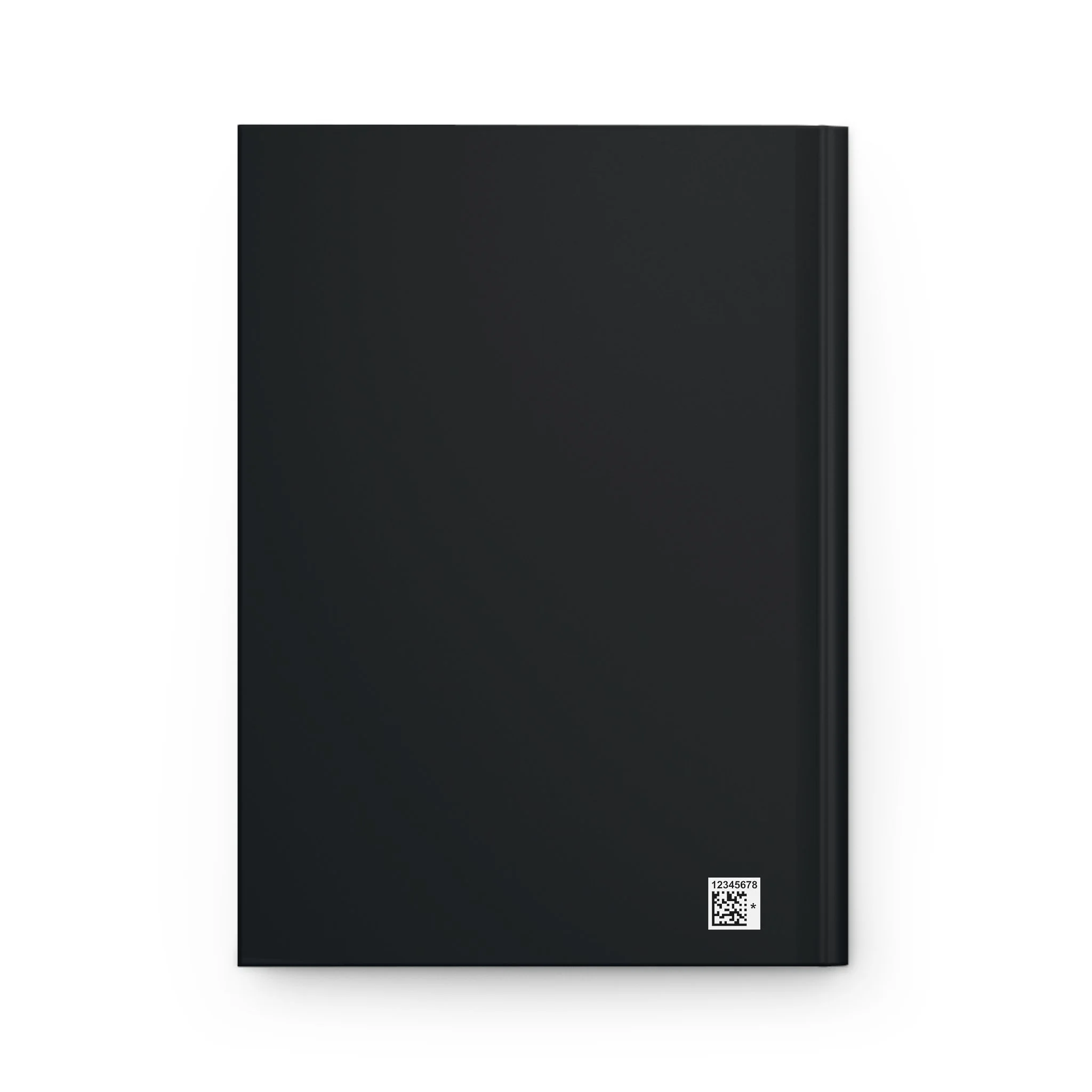 The Unwritten hardcover lined writing journal back with the approved dark cover and small production barcode.