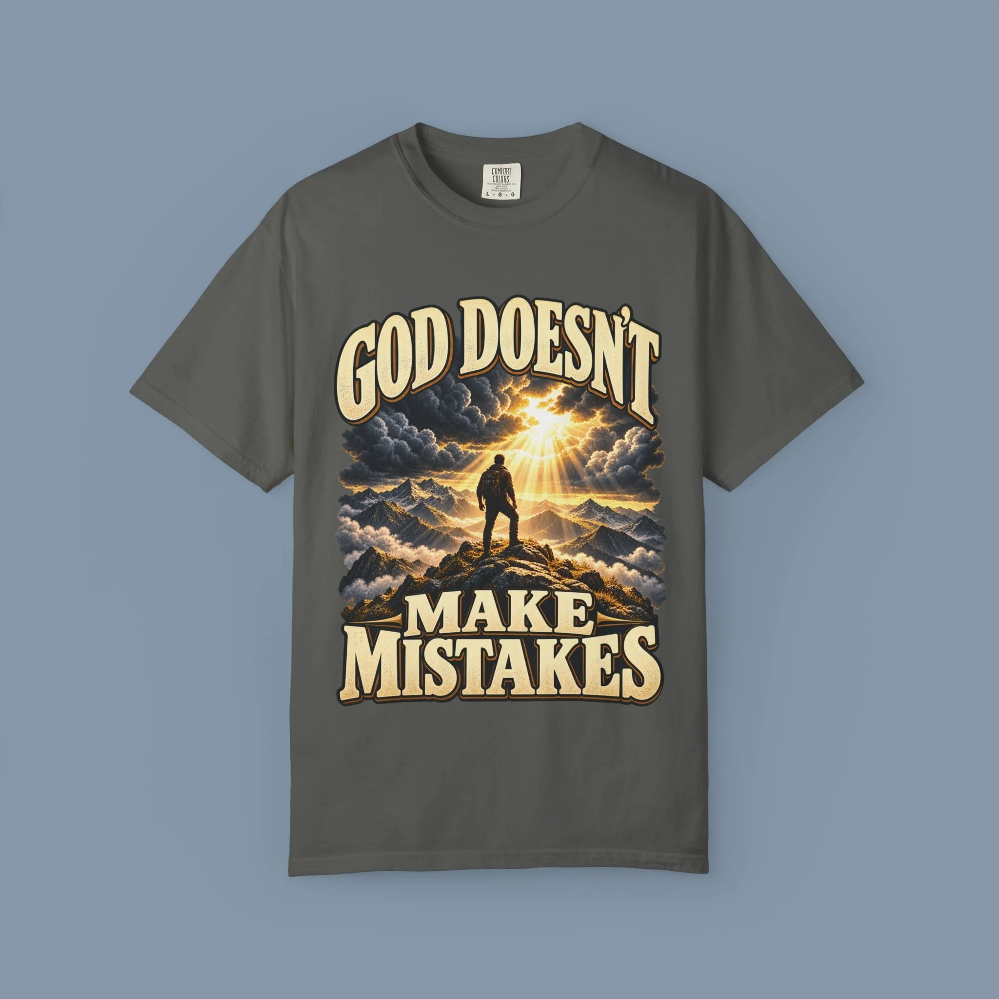 Pepper mountain faith tee with complete front artwork
