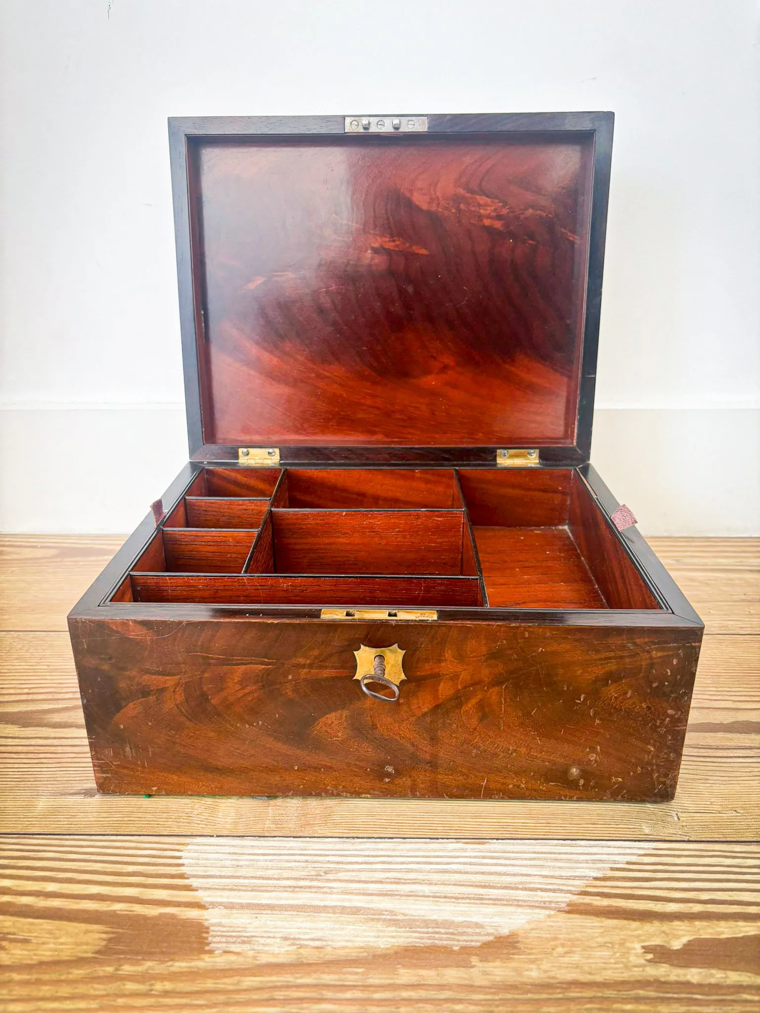 Victorian Anglo-Indian Mahogany Jewellery & Sewing Box c.1870s
