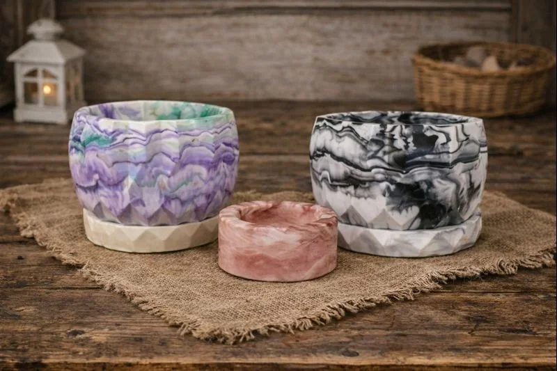 Hand Poured Soy Candles with Wood Wick- Handmade vessel