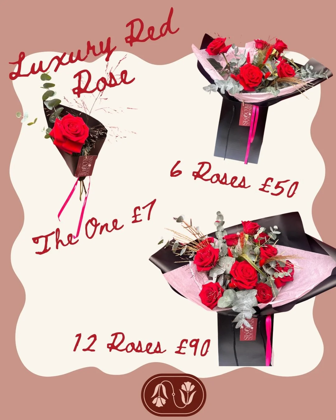 The Luxury Red Rose collection 🌹 

.
✨ Pre-order by 10th February
🚚 Free delivery in Ely, with delivery available to surrounding areas
💌 Every order includes a handwritten card

www.ninaaliceblooms.co.uk 

Don&rsquo;t see your postcode in our deli
