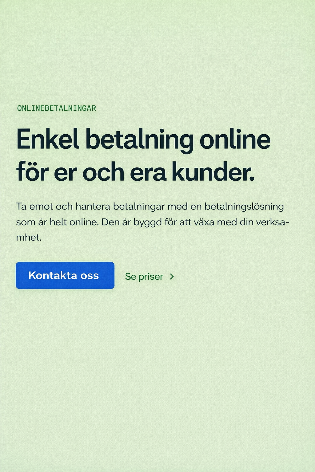 Screenshot of website explaining Swedish localizations service