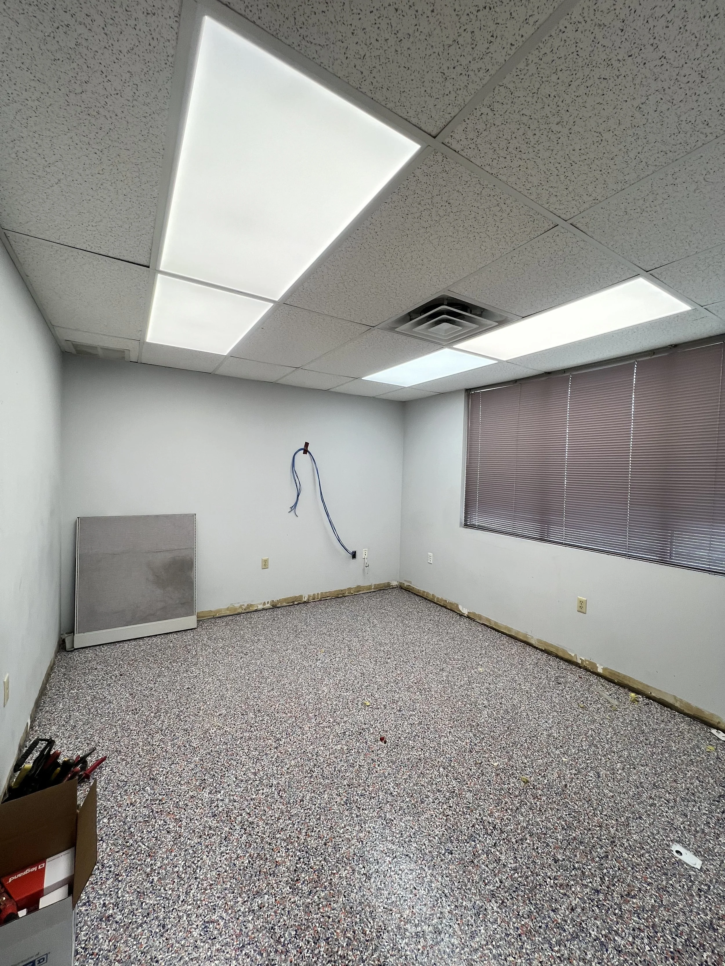 After: Commercial office light retro