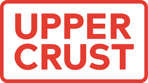 Red and white caution sign reading 'UPPER CRUST'