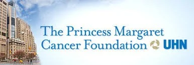 Logo of The Princess Margaret Cancer Foundation with a cityscape background and UHN logo.