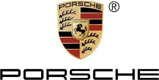 Porsche logo with a shield featuring a horse and antlers