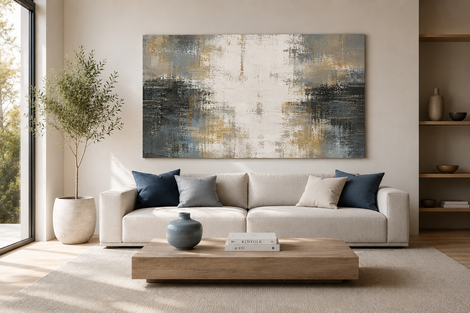 Moonlit Fields – Contemporary Abstract Canvas Print