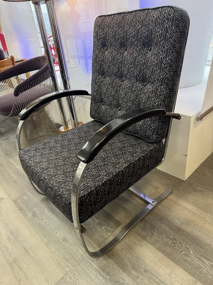 Vintage 1940s Chrome Cantilever Springer Chair by Kem Webber for  Lloyd 