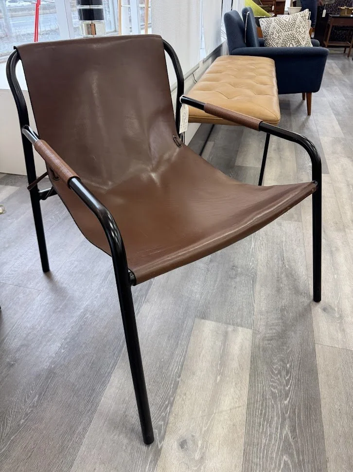 Contemporary Leather "September" Sling Chair by Ox Denmarq of Denmark