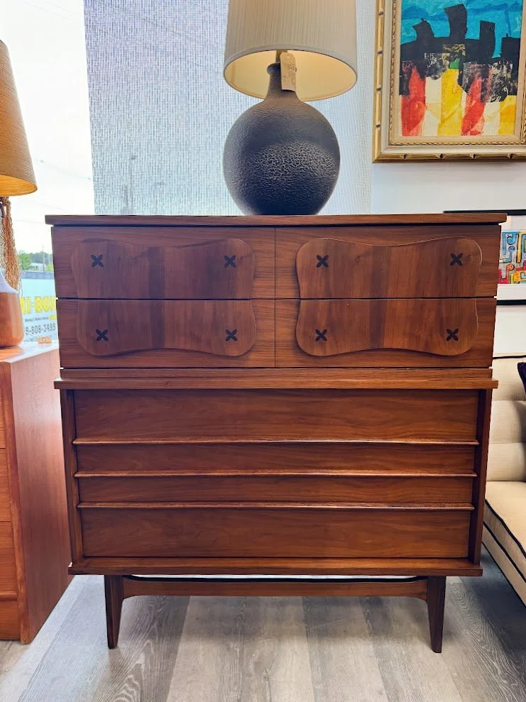 Mid Century Bassett Monterey 5 Drawer Chest 42"w by 18"d by 45.25"h