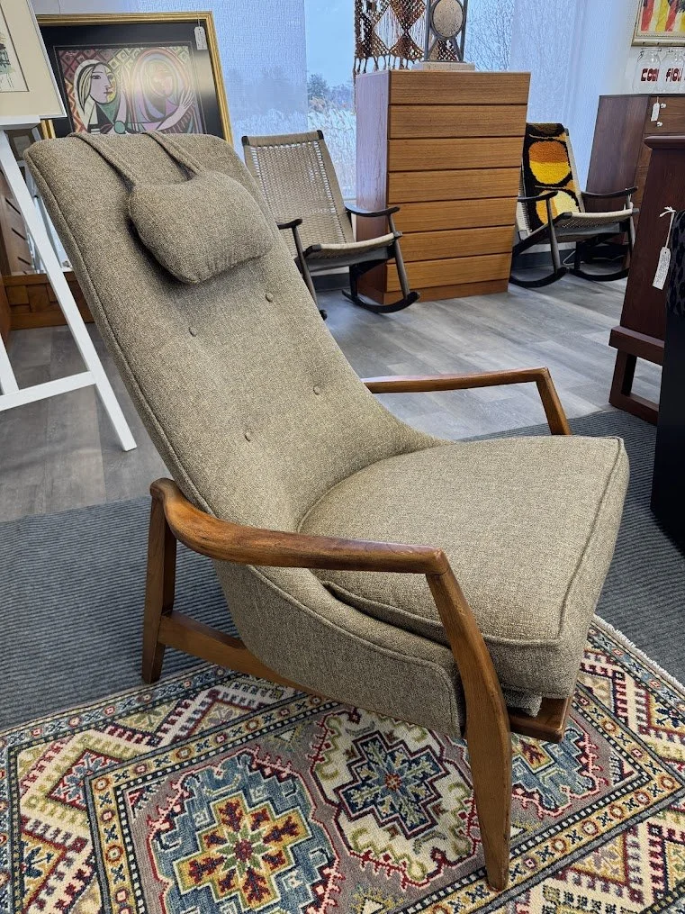 Mid Century Kofod Larsen High Back Lounge Chair - Fully Re-Upholstered
