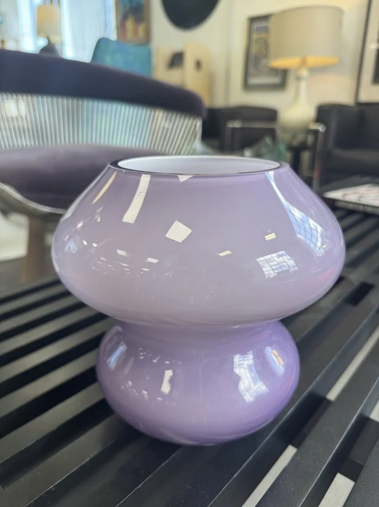 Light Purple Large Cased Glass Vase