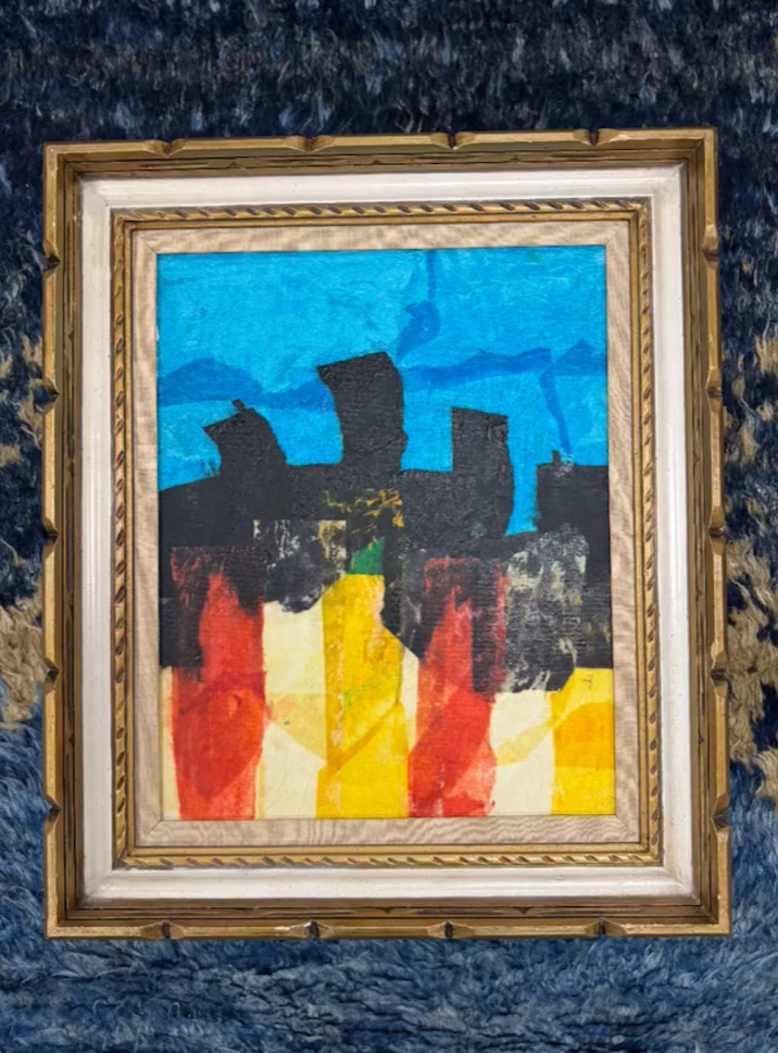 Original Mixed Media Abstract City Scape Signed Kathleen James