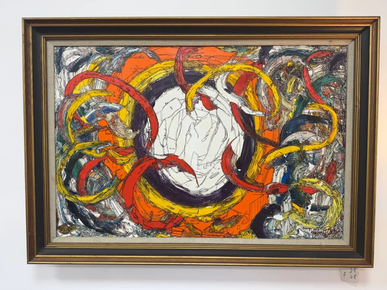 Original Abstract Painting Signed by Artist 1981 41" x 29"