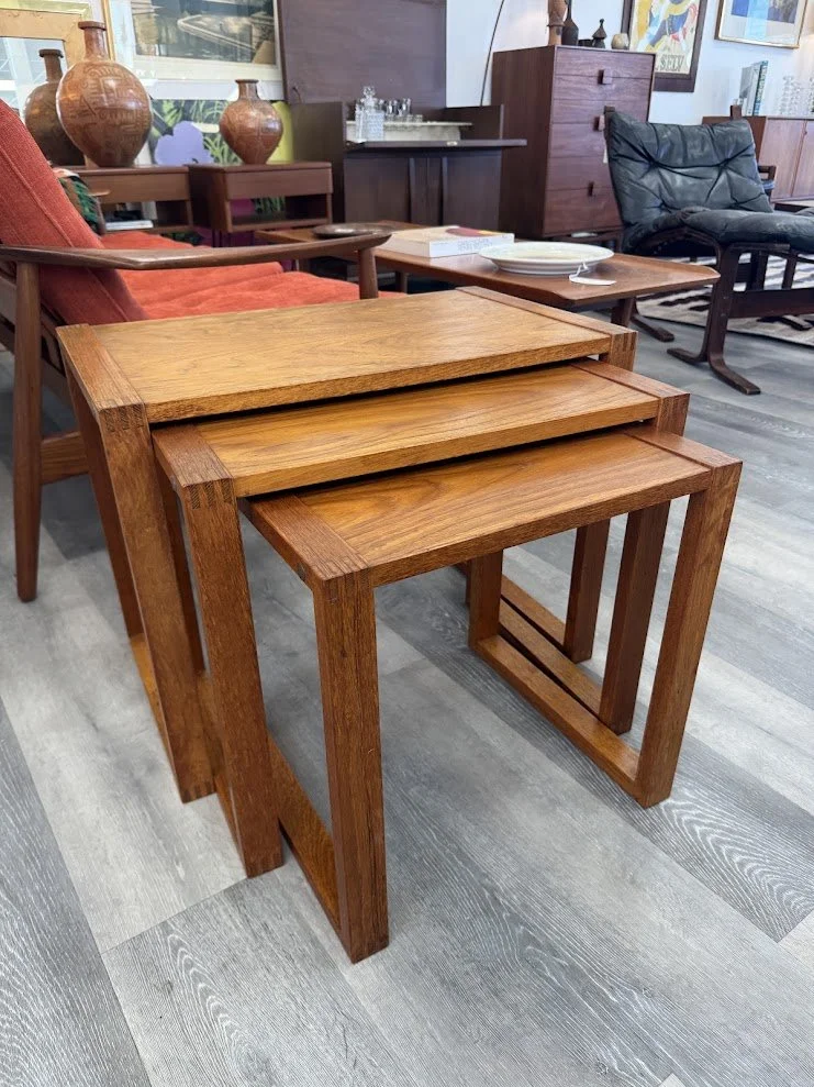 Set of 3 Teak Nesting Tables by Vi-Ma Mobler Denmark