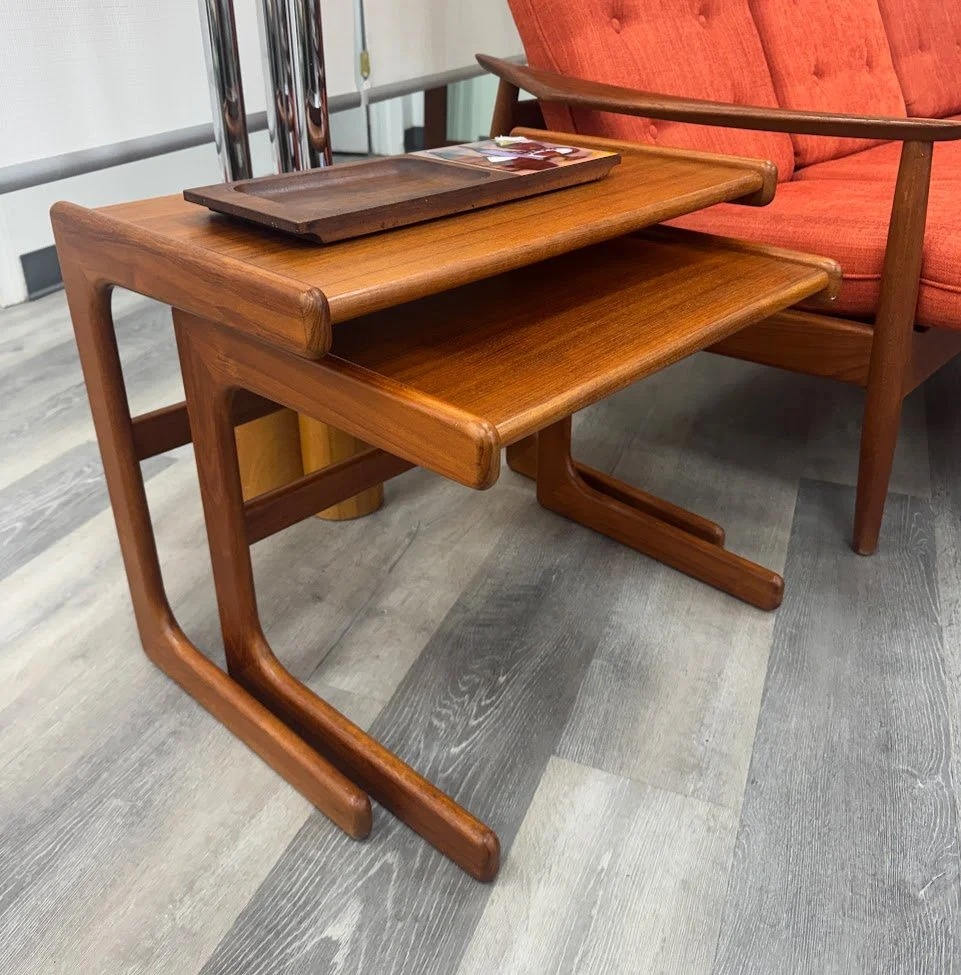 Pair of Danish Teak Nesting Side Tables