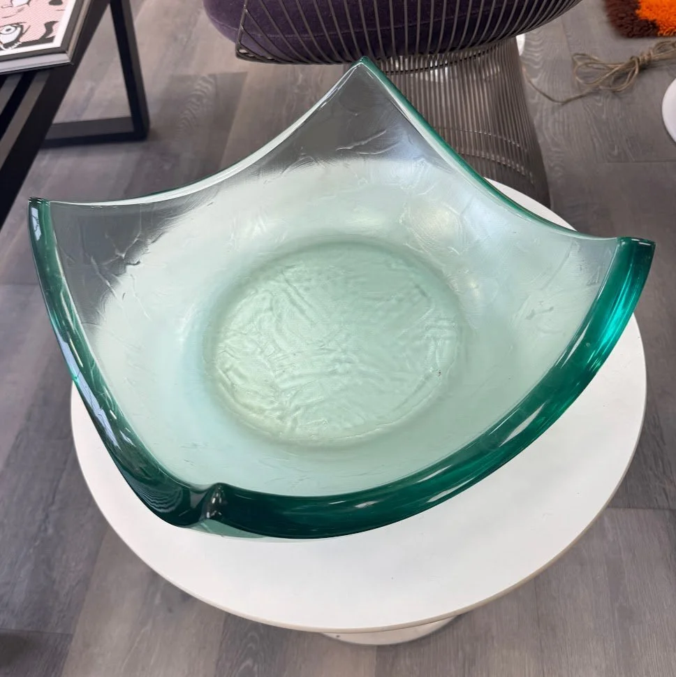 Large Signed Stephe Schlanser Handcrafted Heavy Art Glass Bowl 1996
