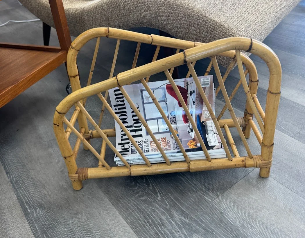 Vintage Bamboo Magazine Rack