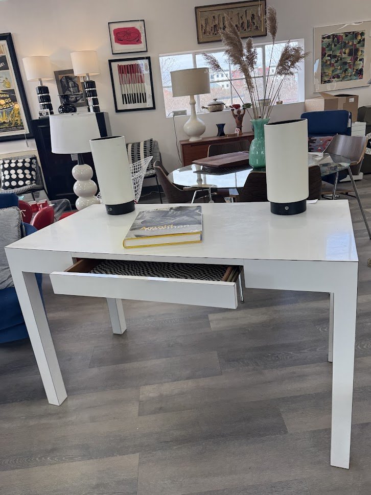 Vintage White Laminate Parsons Style Desk/Table 48" x 24" x 30"h