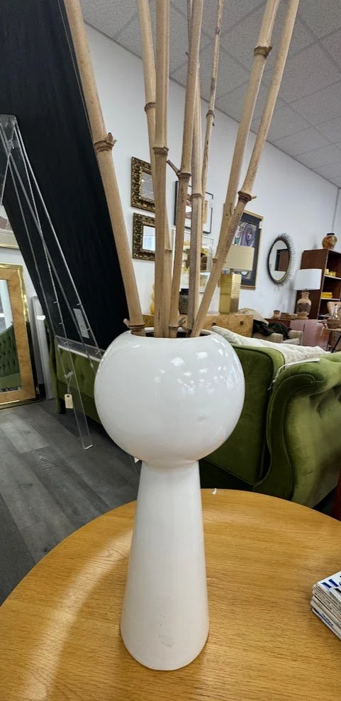 Tall White Ceramic Vase by Jonathan Adler