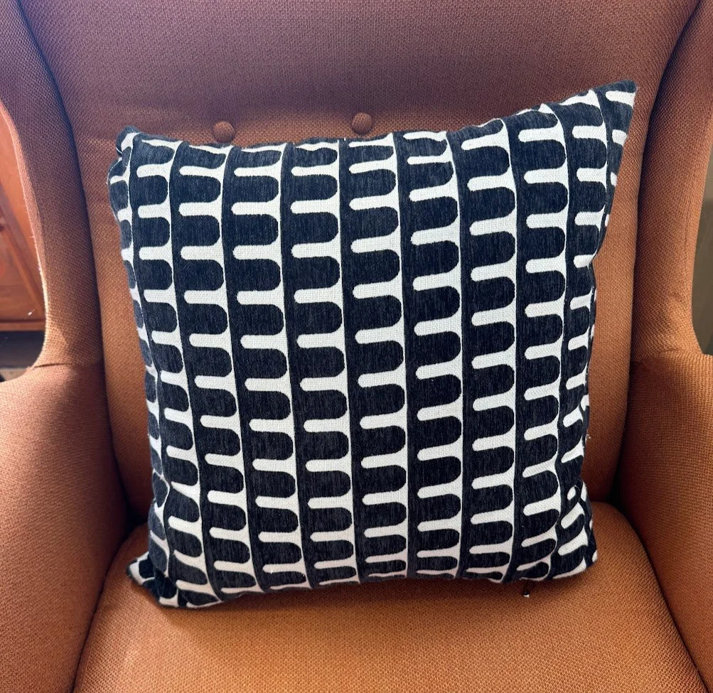 Black and White Patterned Pillow