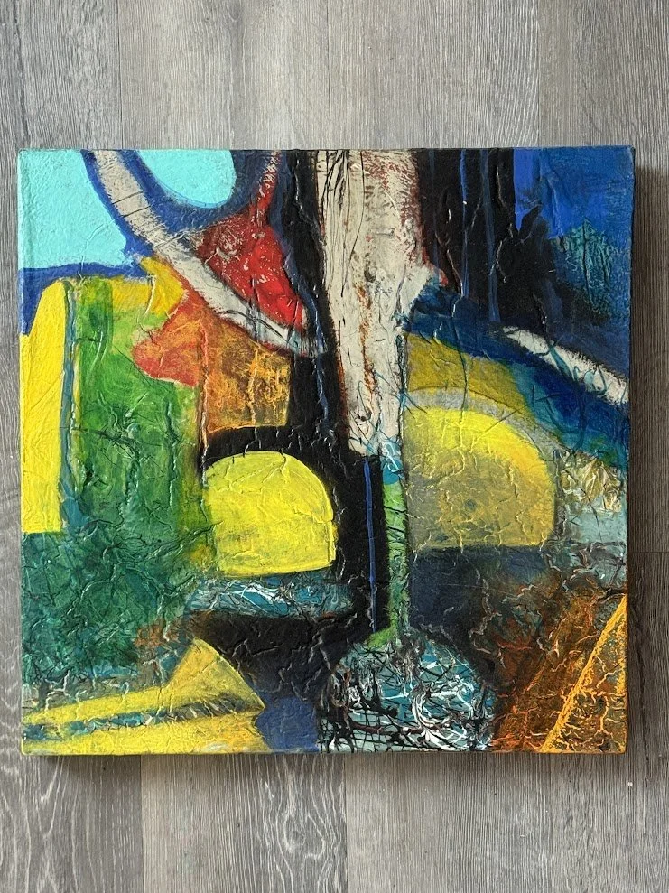 Smaller Scale Bold Abstract Painting by Colombian Artist Jaime Diaz