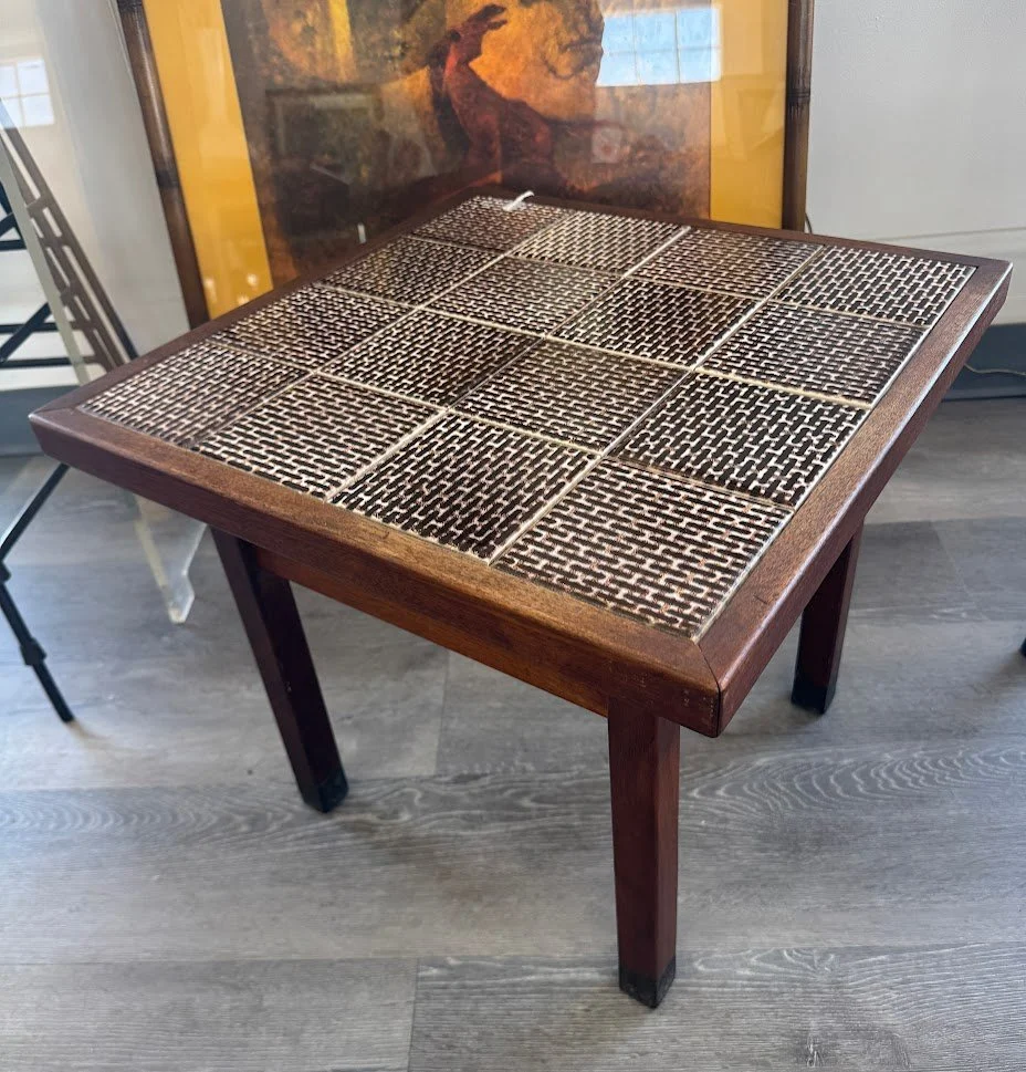 Small Rosewood Tile Top Side Table
