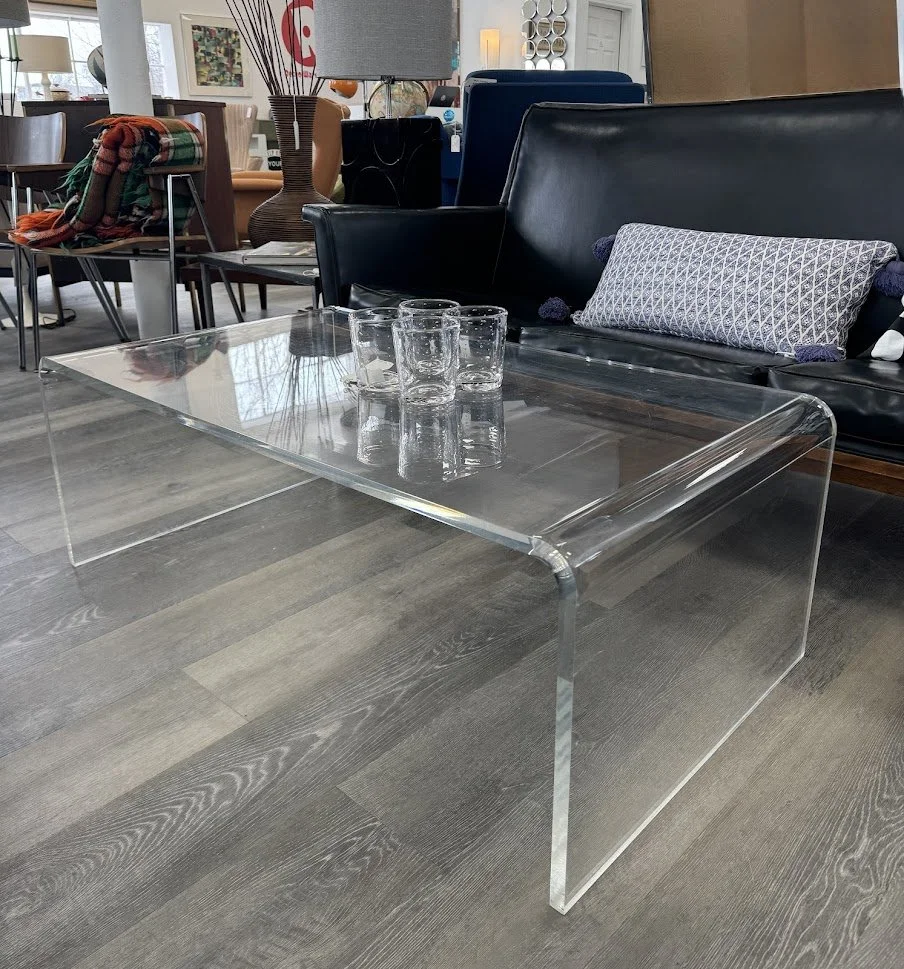 Vintage Bent Lucite Coffee Table  34" x 24" x 16"h