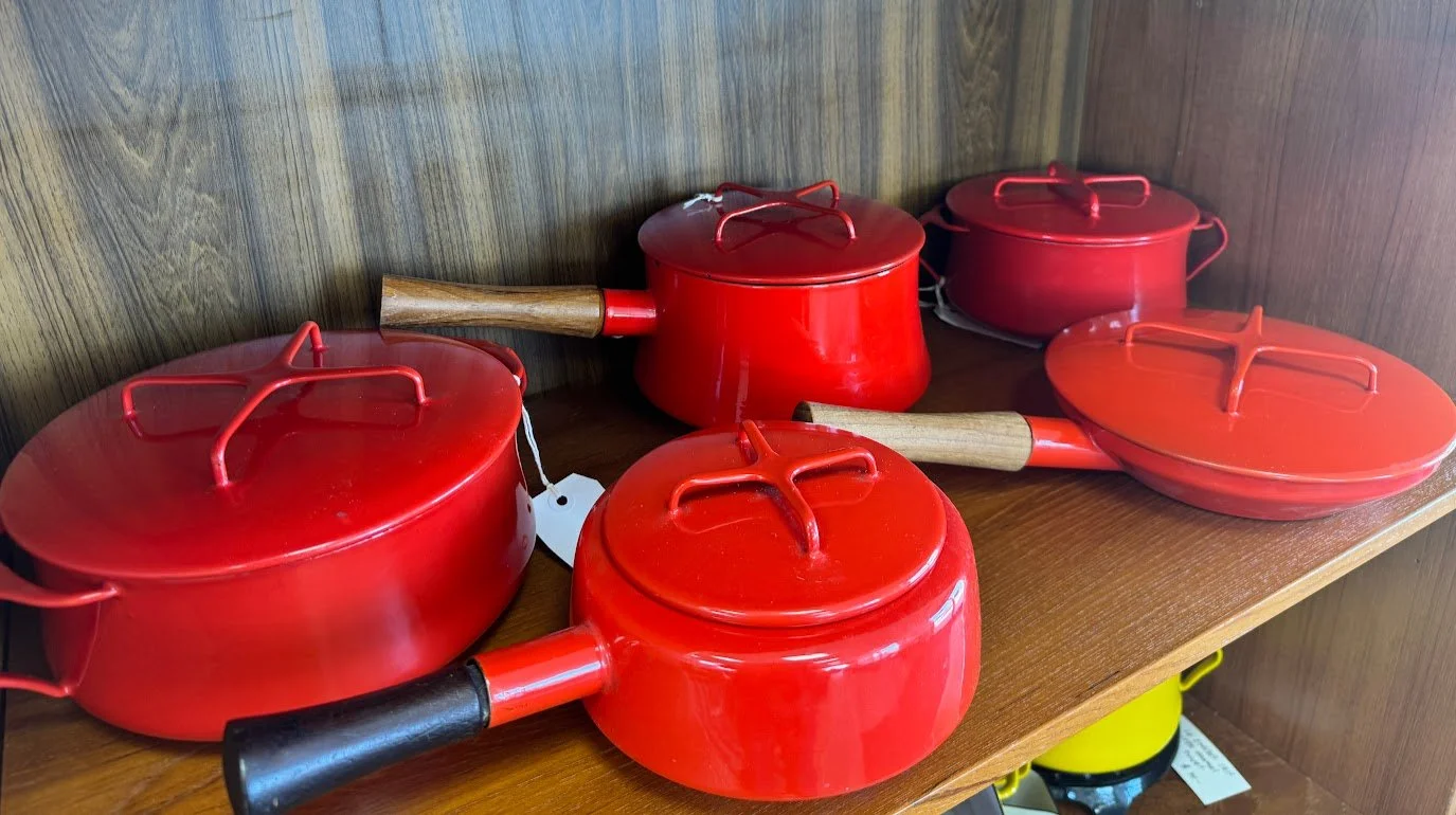 Assortment of Red Dansk Kobenstyle Enamel Cookware