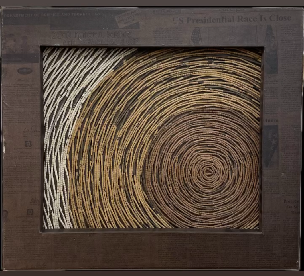 Unusual Textural Collage Made From Newsprint