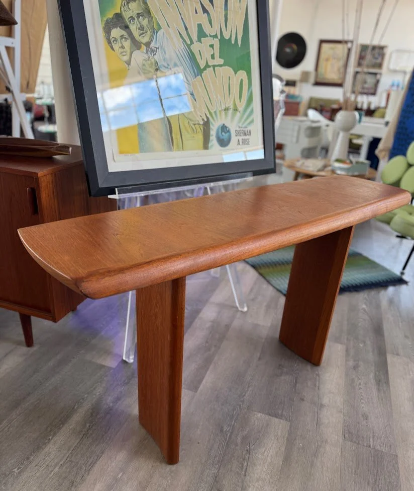 Vintage 1970s Danish Teak Console Table by Dyrlund 54" x 15.5" x 29"h