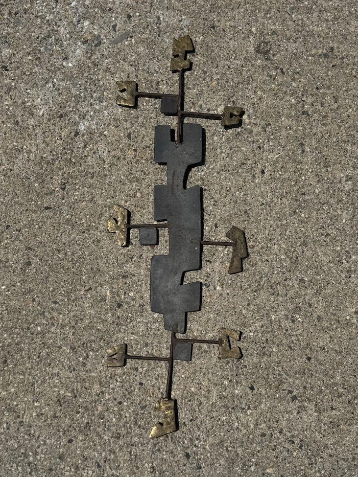 Vintage Handcrafted Brutalist Torch Cut Metal Wall Sculpture