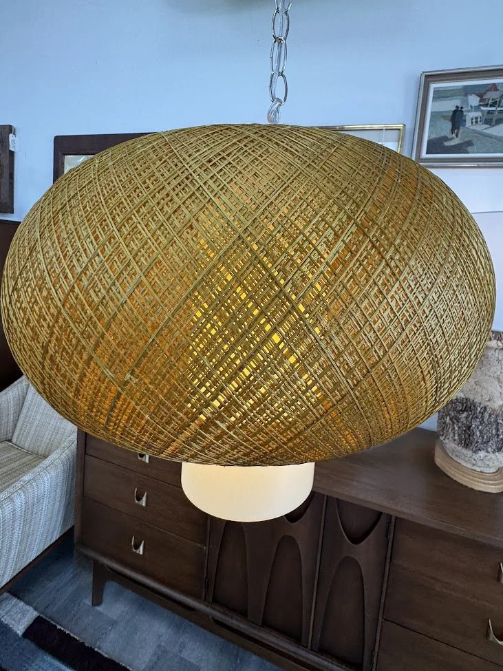 Mid Century Spun Fiberglass Swag Lamp