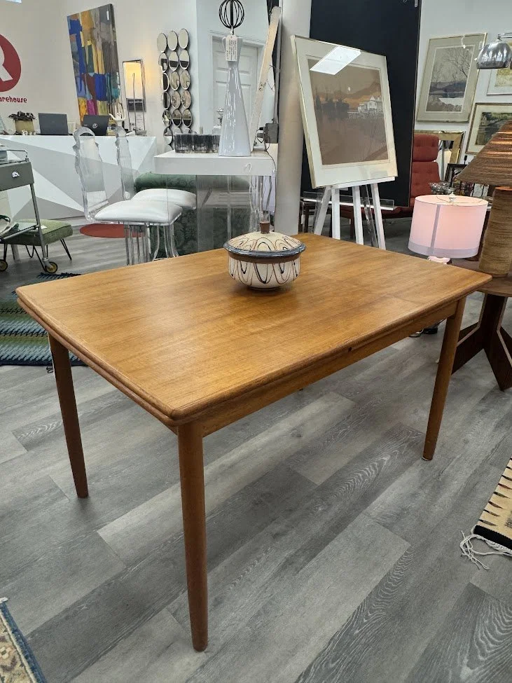 Vintage Mid Century Draw Leaf Teak Dining Table