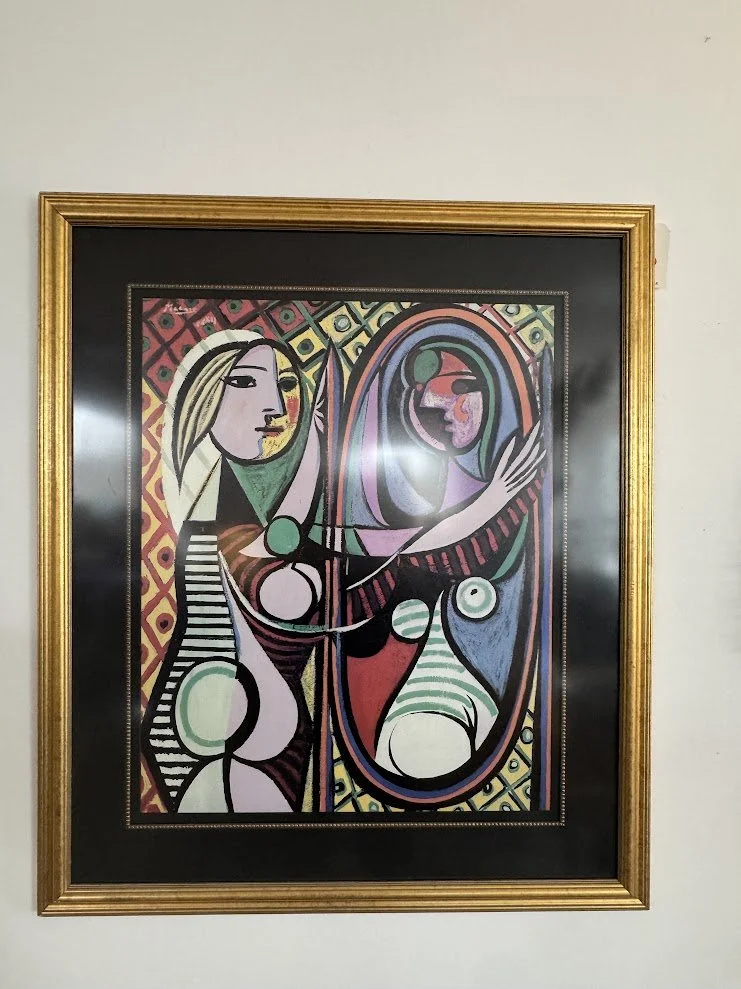 Picasso "Girl Before a Mirror" Print in Beautiful Gold Gilt Frame