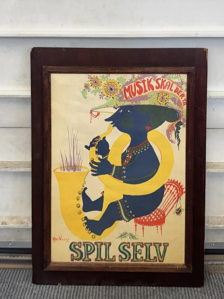 Original Vintage Bjorn Winblad Spilsev Poster Denmark 1953