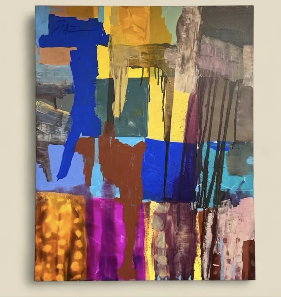 Huge Bold Abstract Painting by Columbian Artist Jaime Diaz