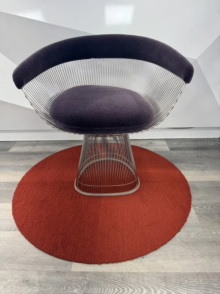 Authentic Warren Platner Chair for Knoll w Dusty Purple Mohair Upholstery