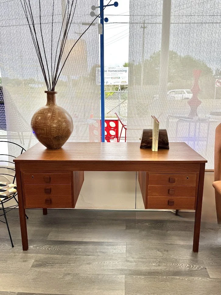 Mid Century Danish Teak Desk by Domino Mobler